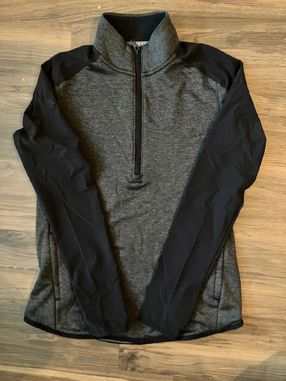 Under Armour Pullover Jacket Mens Small S Gray Black 1/4 Zip ColdGear Loose Fit